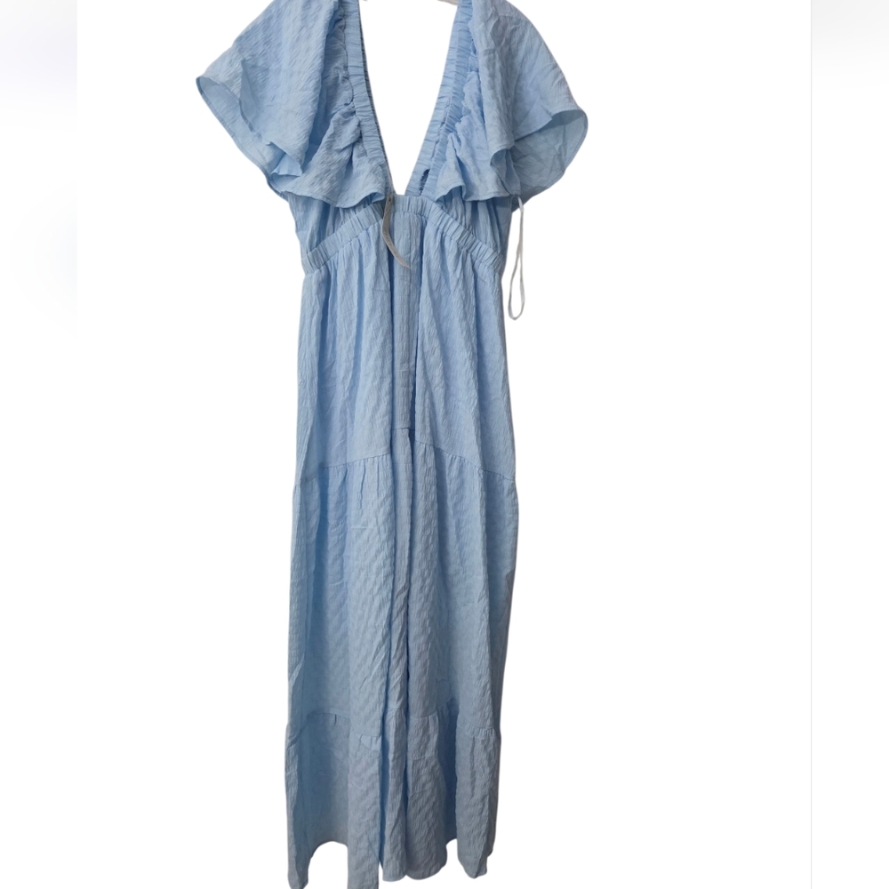 NWT She + Sky Sky Blue Chambray Maxu Dress SZ XL